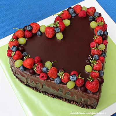 Chocolate heart - Cake by Jana