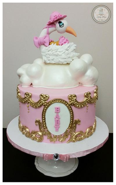 Stork baby shower cake - Cake by Spring Bloom Cakes