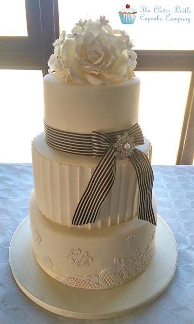 Ivory Lace Wedding Cake - Cake by Amanda’s Little Cake Boutique