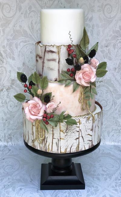 Roses and Berries Wedding  - Cake by Karens Kakes