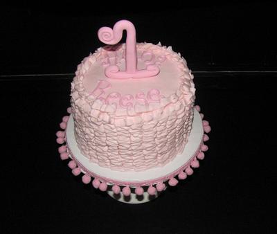 Pink Ruffle First Birthday Cake - Cake by Jaybugs_Sweet_Shop