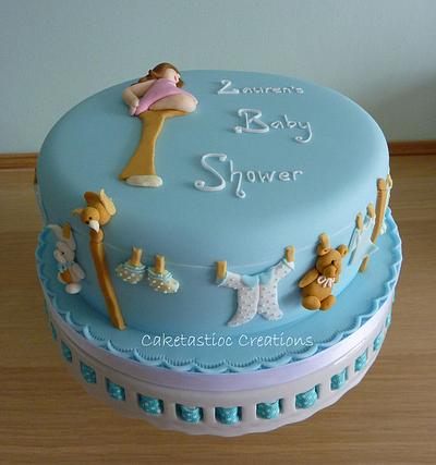 Blue baby Shower cake - Cake by Caketastic Creations