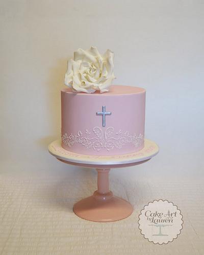 A Baptism cake for Poppy Rose - Cake by Lauren