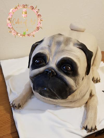 Pug cake - Cake by Cakes of Art by Vicky 
