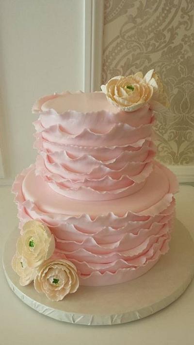 Pink ruffles - Cake by Ester Siswadi