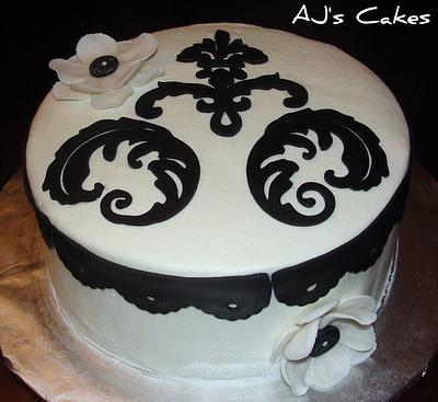 Black and White Damask - Cake by Amanda Reinsbach