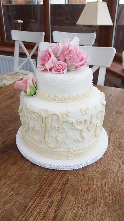 60th Wedding Anniversary  - Cake by My Little Cake Studio 