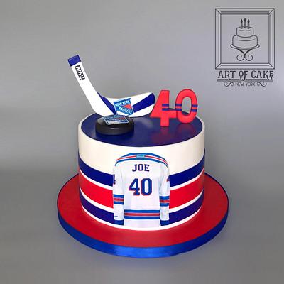 NEw York Rangers Hockey themed cake - Cake by Akademia Tortu - Magda Kubiś