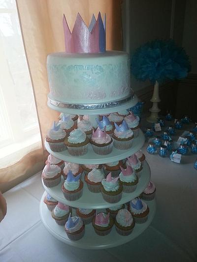 Baby Shower Cake & Cupcake Tier - Cake by Tomyka
