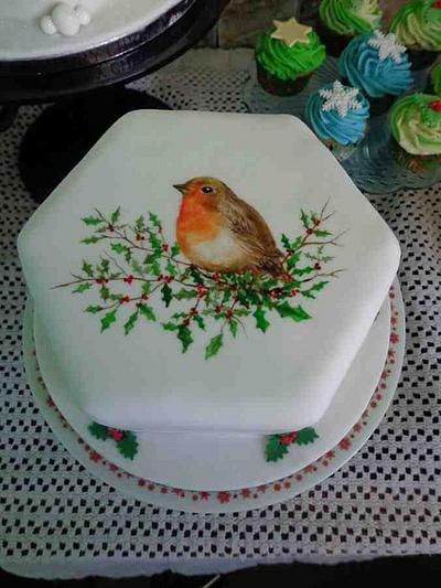 Robin Christmas Cake - Cake by Zoe White