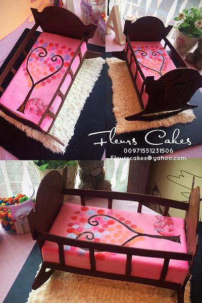 Cradle Cake with Painted sheet - Cake by Bennett Flor Perez