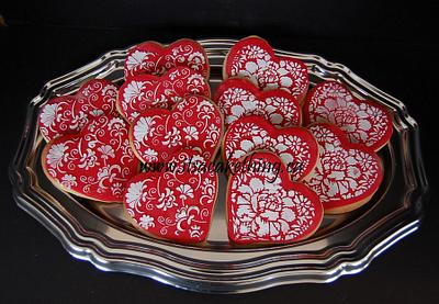 Valentine Hearts Sugar Cookies  - Cake by It's a Cake Thing 