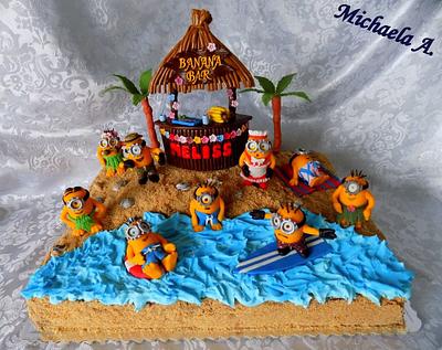 Minions on beach - Cake by Mischel cakes