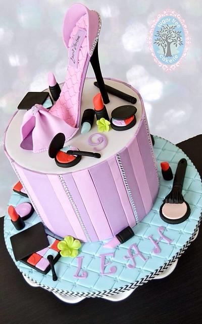 Makeup High heel shoe cake - Cake by Sugar Tree Cakerie