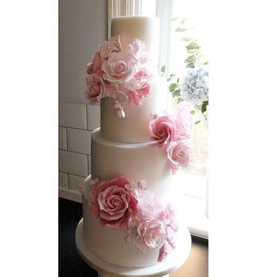 Dusky pink wedding cake  - Cake by Sharon, Sadie May Cakes 