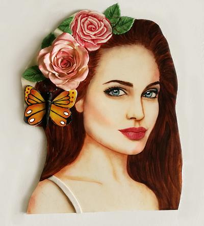 Angelina Jolie Portrait - Cake by Katia Malizia 