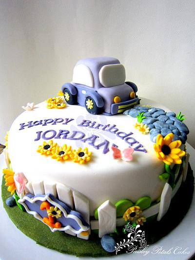 Garden Car themed cake - Cake by Paisley Petals Cakes