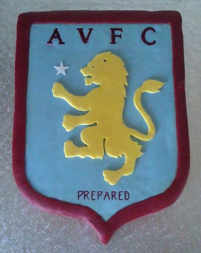 Aston Villa shield - Cake by PipsNoveltyCakes