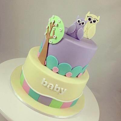 Babyshower Owl Cake - Cake by Word of Mouth Cakes