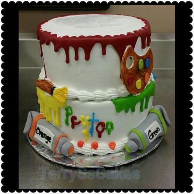 Painting theme cake - Cake by TerryScakes