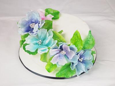 Wafer Paper Fantasy Flowers - Cake by Cakes By Kristi