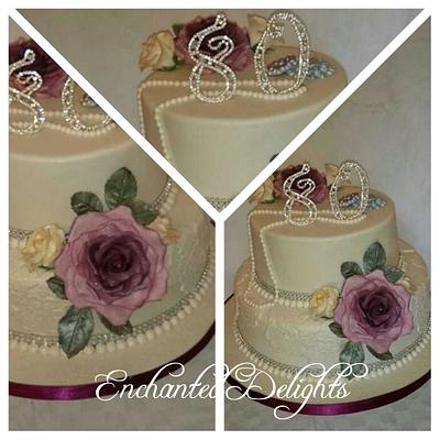 Two tier celebration cake  - Cake by Enchanted Delights - Estella Collins 