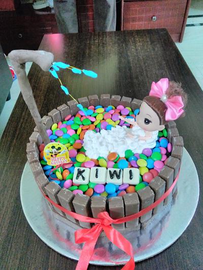 Doll Bathtub Kitkat cake - Cake by SreeBakes