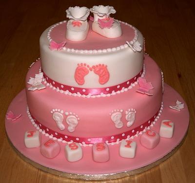 Girls Christening Cake - Cake by Sandra's cakes