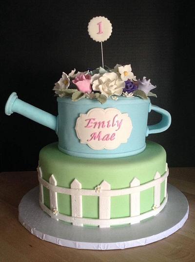 Garden Themed 1st Birthday Cake - Cake by Pattie Cakes