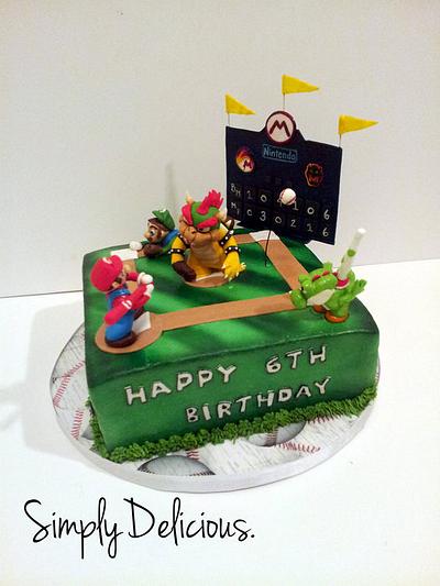 Mario Super slugger baseball - Cake by Simply Delicious Cakery