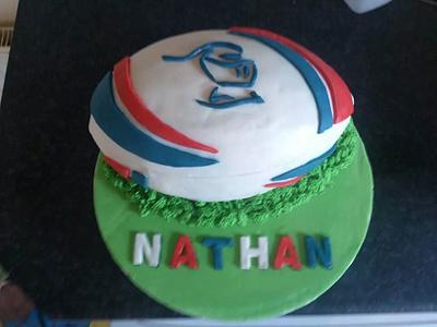 doncaster knights rugby ball - Cake by Stace's Bakes