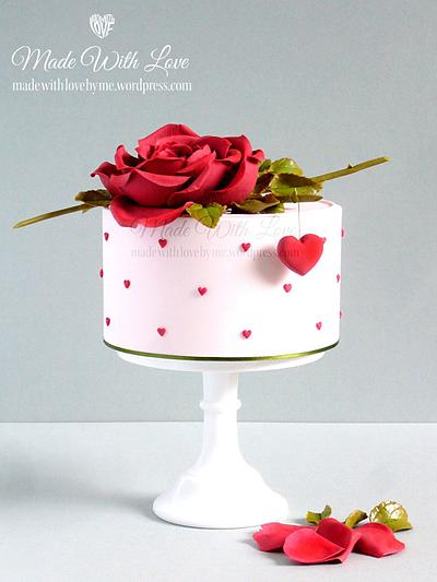 Hearts and Rose Valentine's Cake - Cake by Pamela McCaffrey