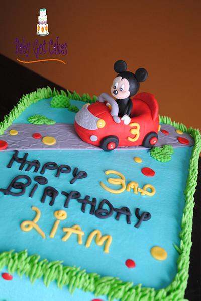 Mickey & his red car - Cake by Baby Got Cakes