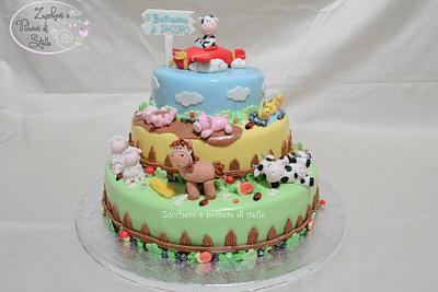 Farm animals christening cake - Cake by Zucchero e polvere di stelle