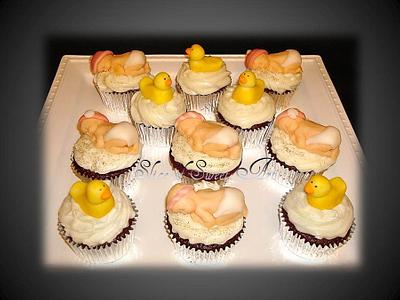 Baby Girl & Rubber Ducky Cupcakes - Cake by Slice of Sweet Art