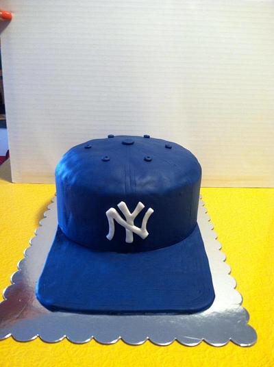 NY Yankees Fitted Cap Cake - Cake by Chrystal Morgan