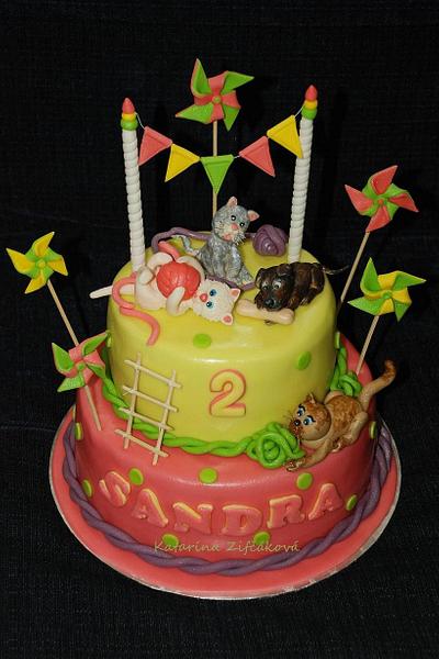 Cake with cats anh wheels - Cake by katarina139