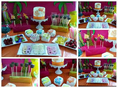 My daughter`s Luau themed birthday desseert table  - Cake by The Sweetpea Kitchen 