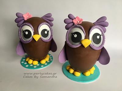 Owl Easter Eggs - Cake by Cakes By Samantha (Greece)