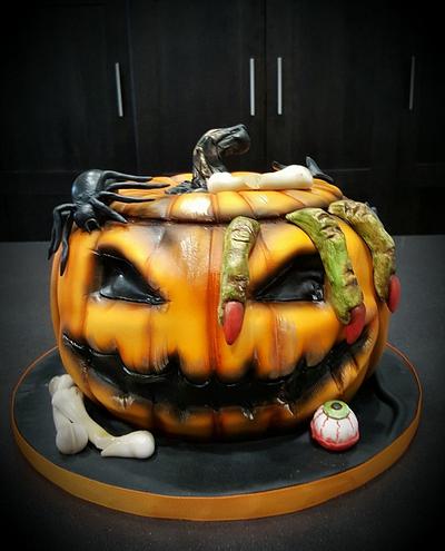 Spooktacular Halloween Pumpkin - Cake by Sandrascakes