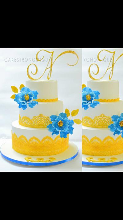 Whipped cream frosted wedding cake - Cake by Thasni mariyam wahid