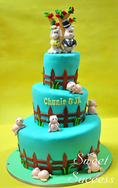 Piggy Wedding Cake - Cake by Sweet Success