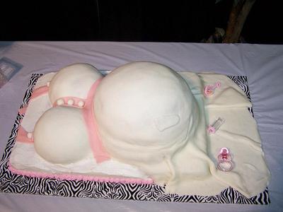 Baby Bump Baby Shower Cake - Cake by BaileyBoo