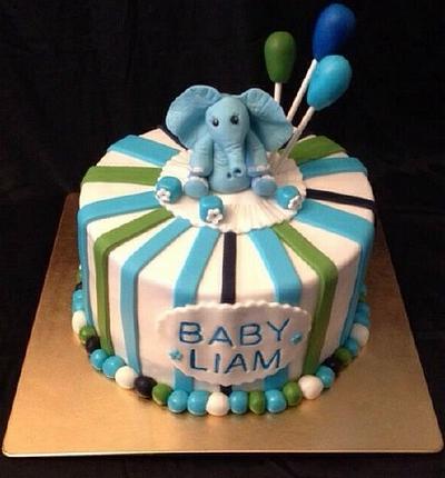 Baby shower elephant topper cake! - Cake by Cakes by Biliana