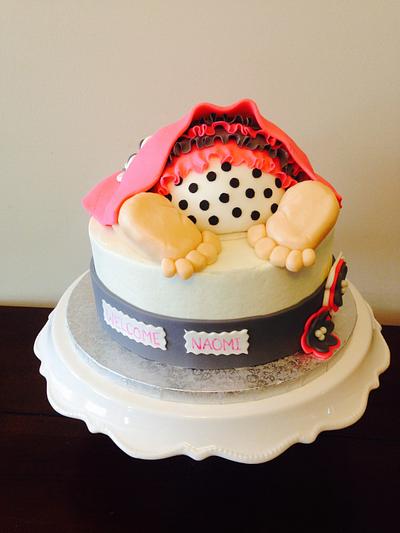 Pink & Grey Baby Bum Cake - Cake by RainCityCakes