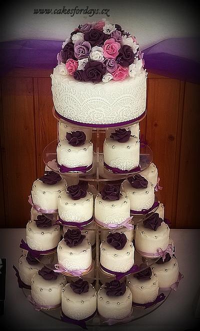 Wedding cake with minicakes - Cake by trbuch