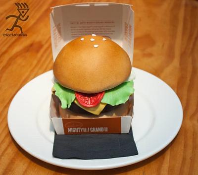 McDonald's Charity Dinner Individual Burger Cakes...all 14 of them - Cake by Ciccio 