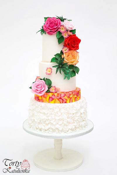 Wedding Flower Cake - Cake by Torty Katulienka