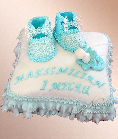 Lace Booties For a Baby - Cake by Natalian Konditoria