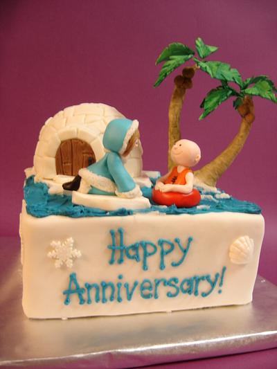Palm trees and igloo second anniversary - Cake by Alli